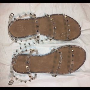 Clear strapped sandals like new, worn once